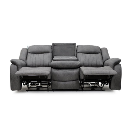 Leon Electric Recliner Sofa Grey 3 Seater