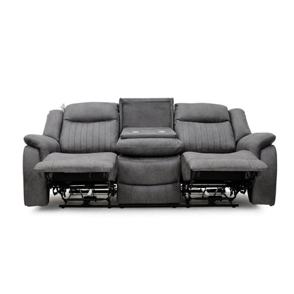 Leon Electric Recliner Sofa Grey 3 Seater