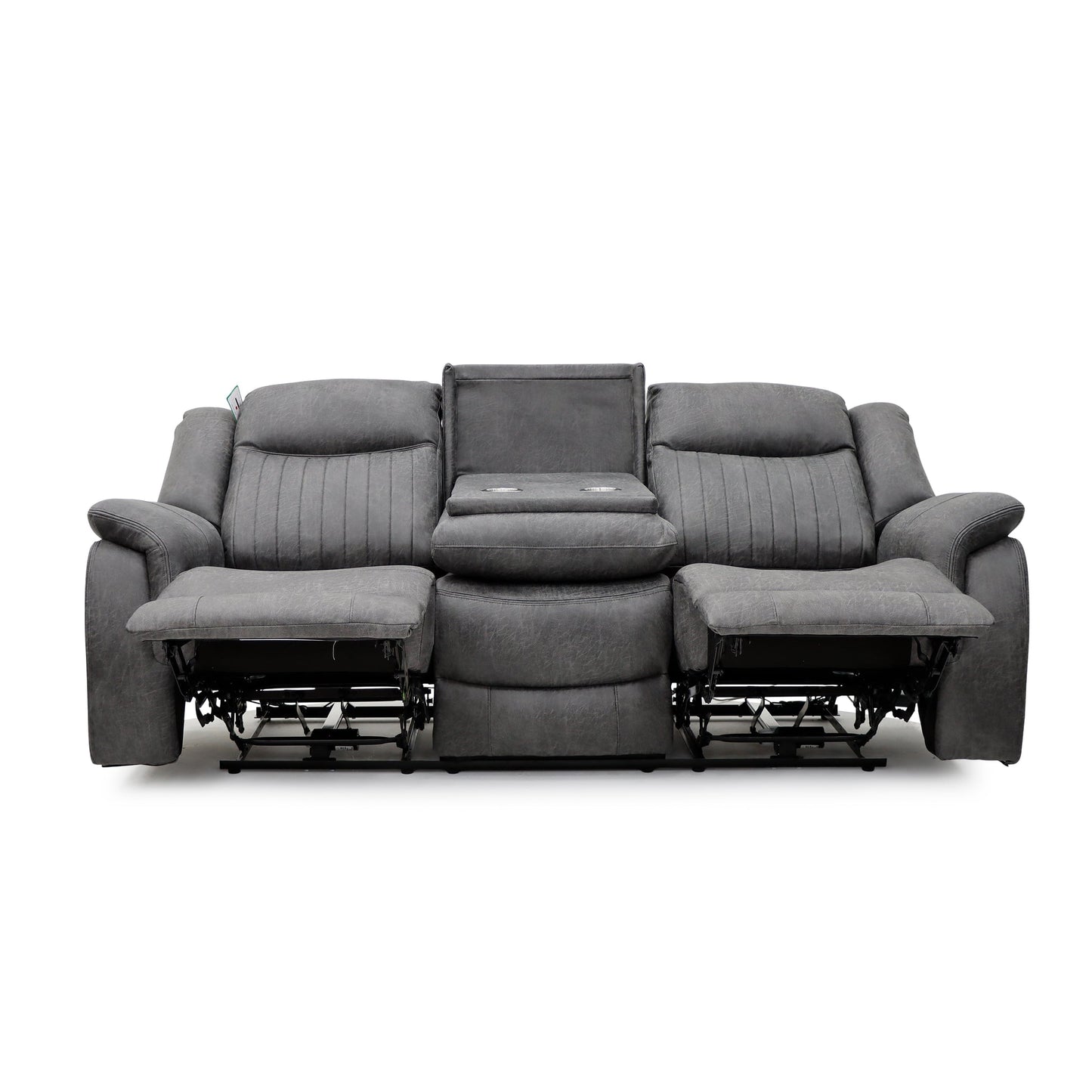 Leon Electric Recliner Sofa Grey 3 Seater