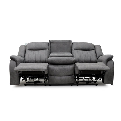Leon Electric Recliner Sofa Grey 3 Seater
