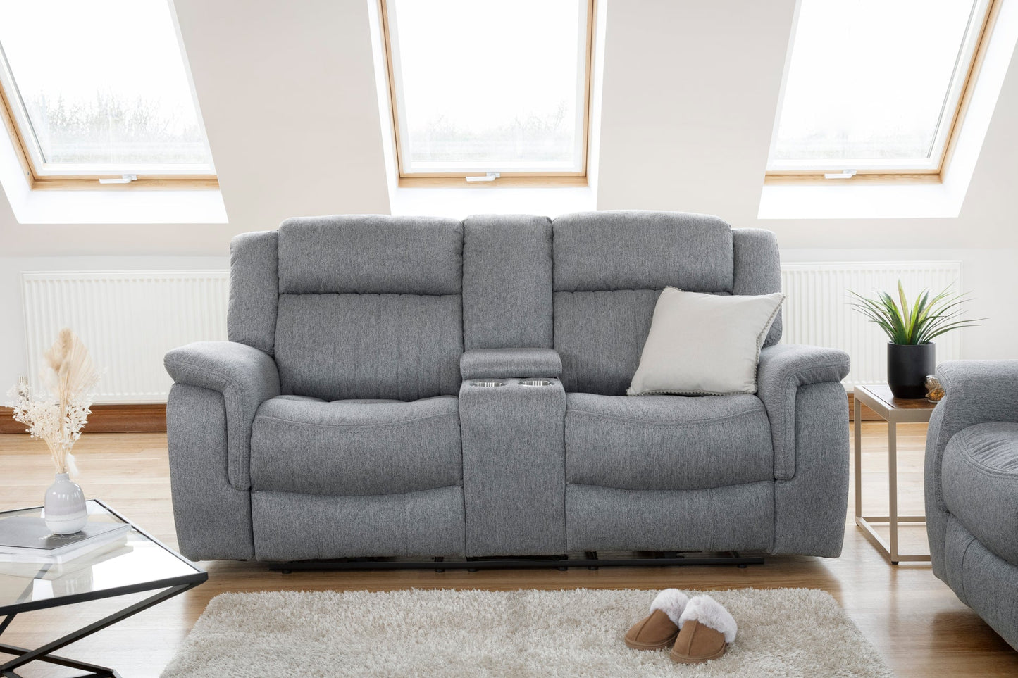Linden Electric Recliner Sofa Grey 2 Seater