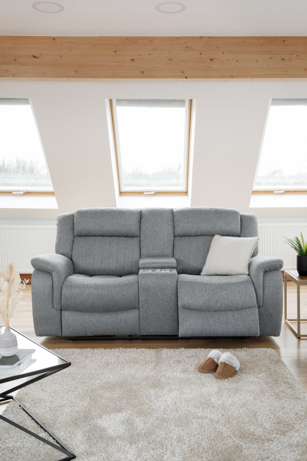 Linden Electric Recliner Sofa Grey 2 Seater