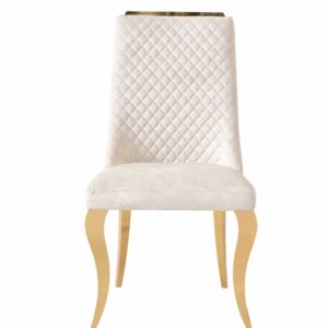 Vegas Cream Gold Dining Chair - ASR Interiors