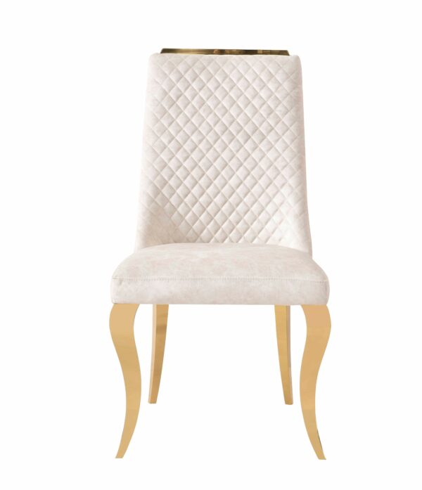 Roxby Cream & Gold Dining Chair - ASR Interiors