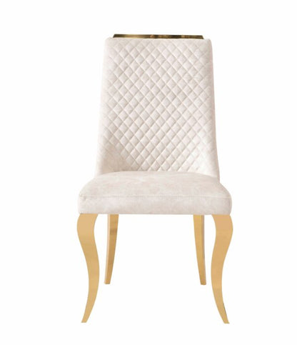 Roxby Cream & Gold Dining Chair - ASR Interiors