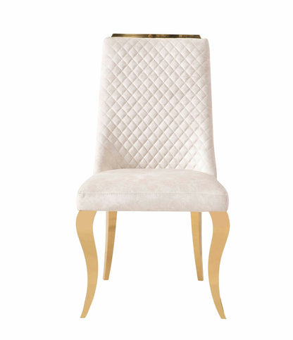 Roxby Cream & Gold Dining Chair - ASR Interiors