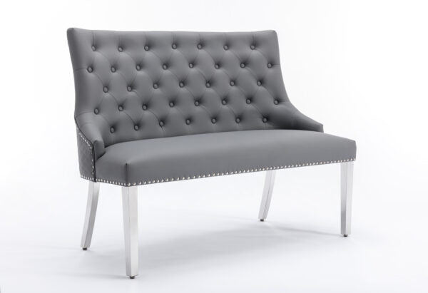 Majestic PU Grey High Back Bench - ASR Interiors