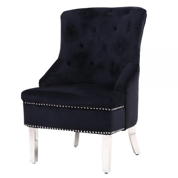Majestic Black Wing Chair - ASR Interiors