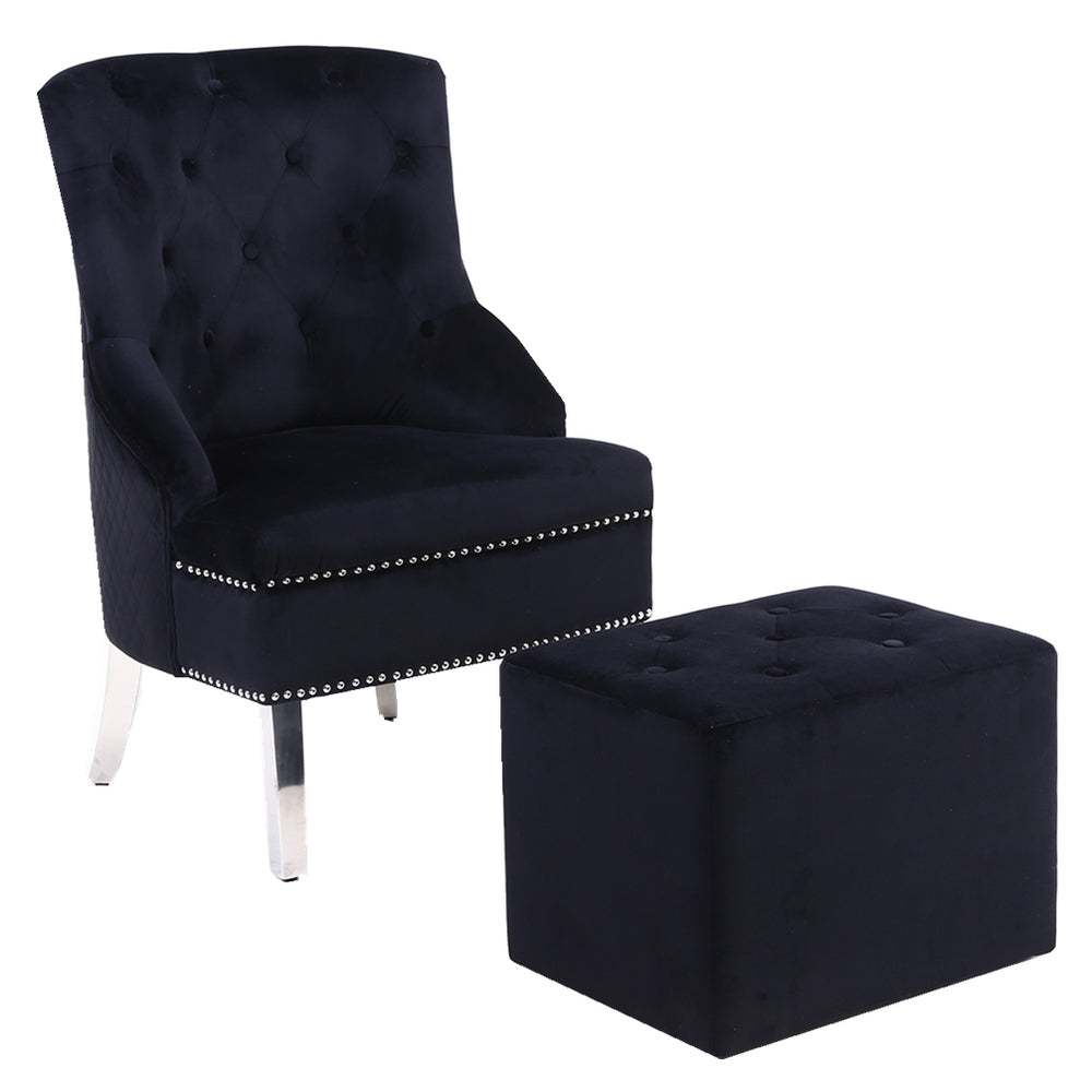 Majestic Black Wing Chair - ASR Interiors