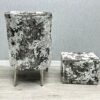 Majestic Silver Crushed Velvet Wing Chair - ASR Interiors