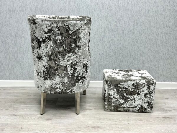Majestic Silver Crushed Velvet Wing Chair - ASR Interiors
