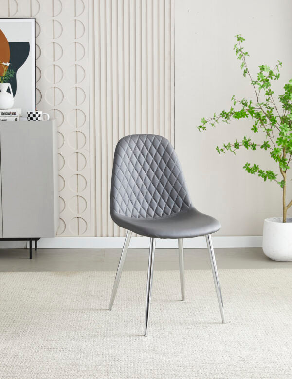 Mexico Grey PU Dining Chair - ASR Interiors