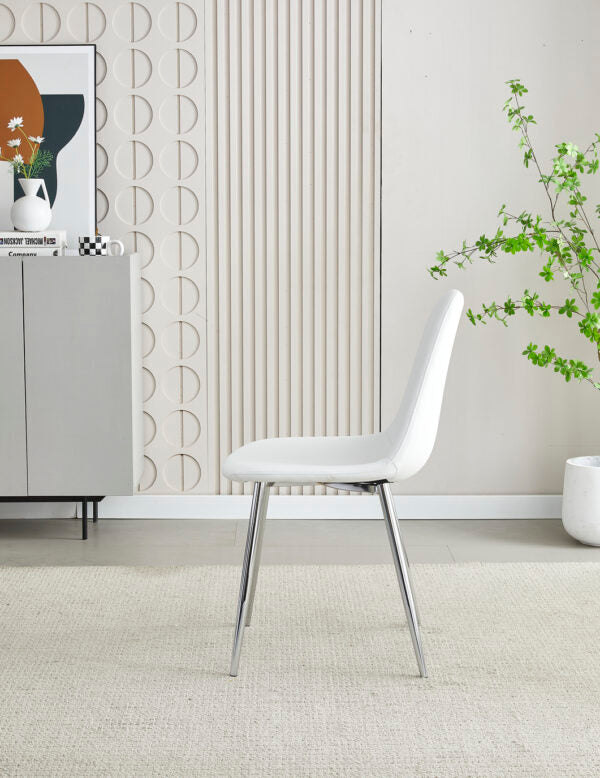 Mexico White PU Dining Chair - ASR Interiors