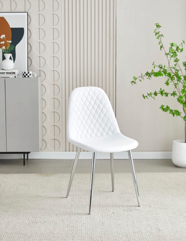 Mexico White PU Dining Chair - ASR Interiors