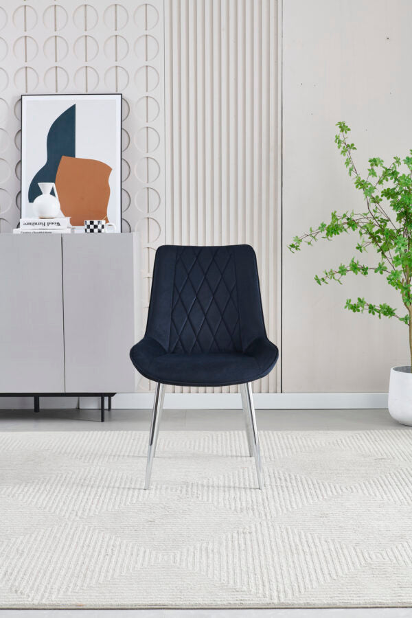 Mortiz Black Velvet Dining Chair - ASR Interiors