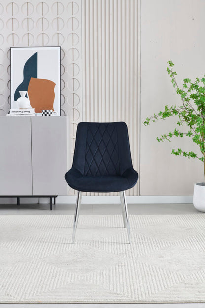 Mortiz Black Velvet Dining Chair - ASR Interiors