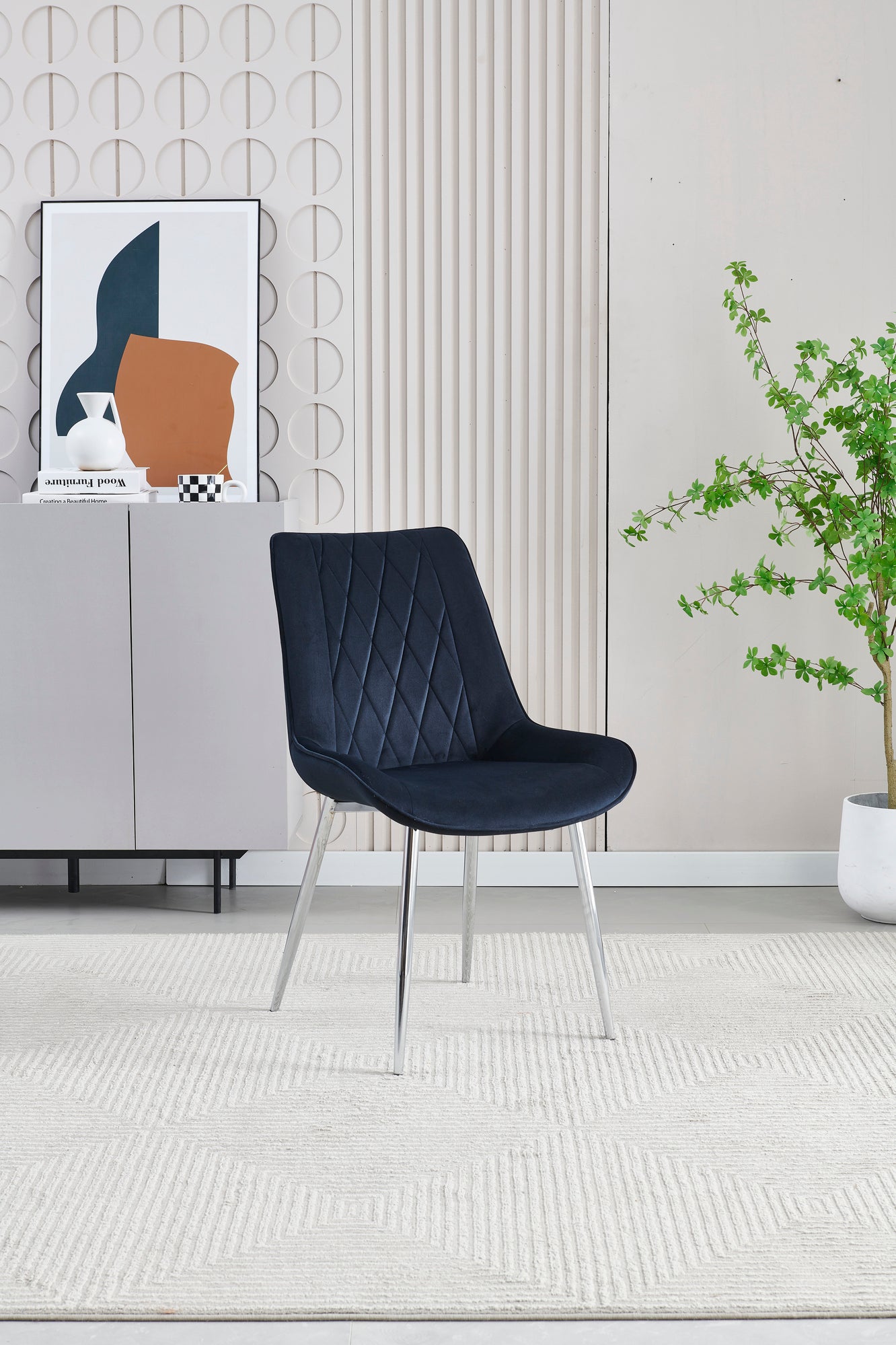 Mortiz Black Velvet Dining Chair - ASR Interiors