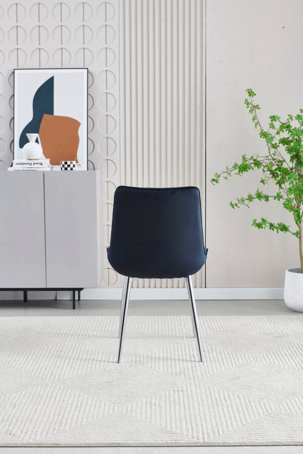 Mortiz Black Velvet Dining Chair - ASR Interiors