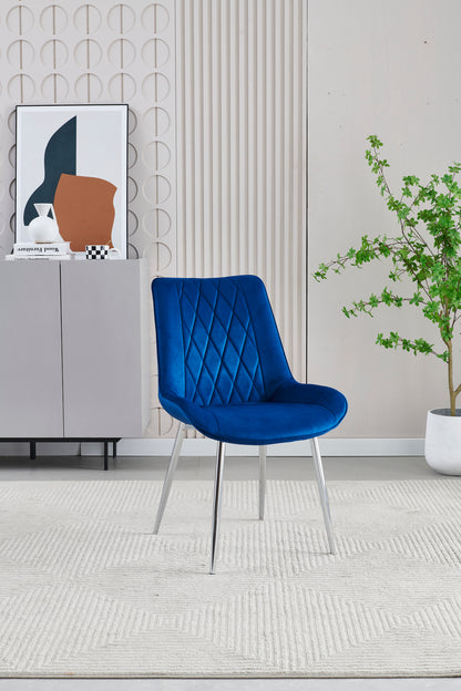 Mortiz Navy Velvet Dining Chair - ASR Interiors
