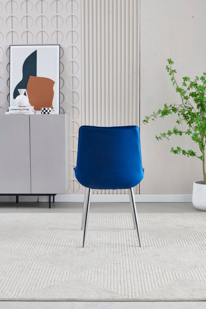 Mortiz Navy Velvet Dining Chair - ASR Interiors