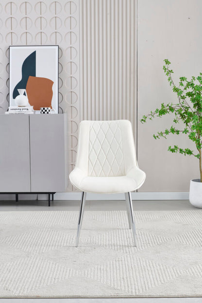 Mortiz Cream Velvet Dining Chair - ASR Interiors