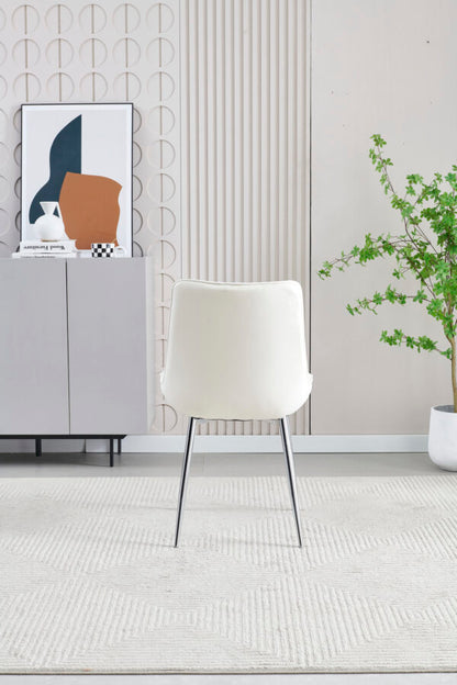 Mortiz Cream Velvet Dining Chair - ASR Interiors