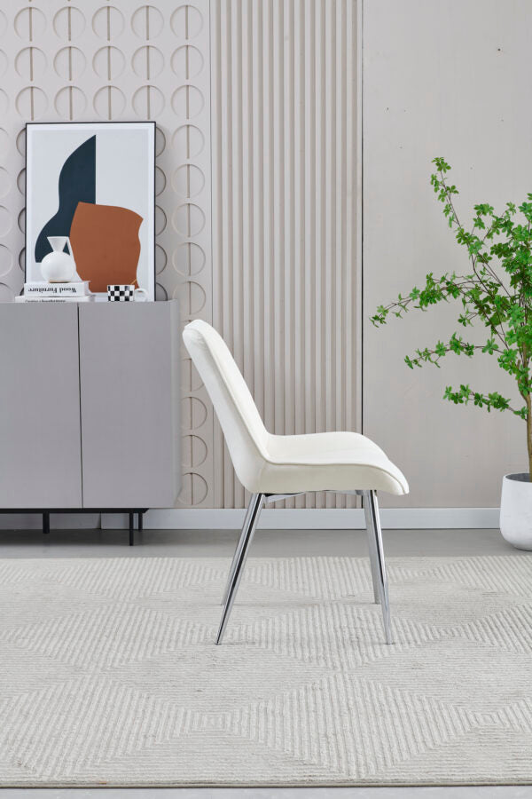 Mortiz Cream Velvet Dining Chair - ASR Interiors