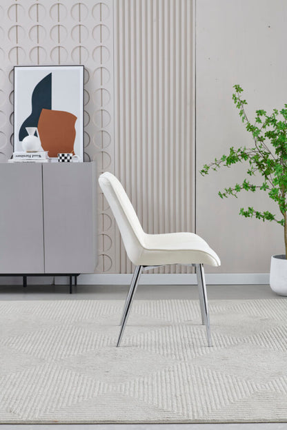 Mortiz Cream Velvet Dining Chair - ASR Interiors