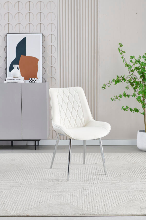 Mortiz Cream Velvet Dining Chair - ASR Interiors