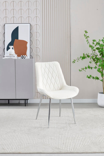 Mortiz Cream Velvet Dining Chair - ASR Interiors