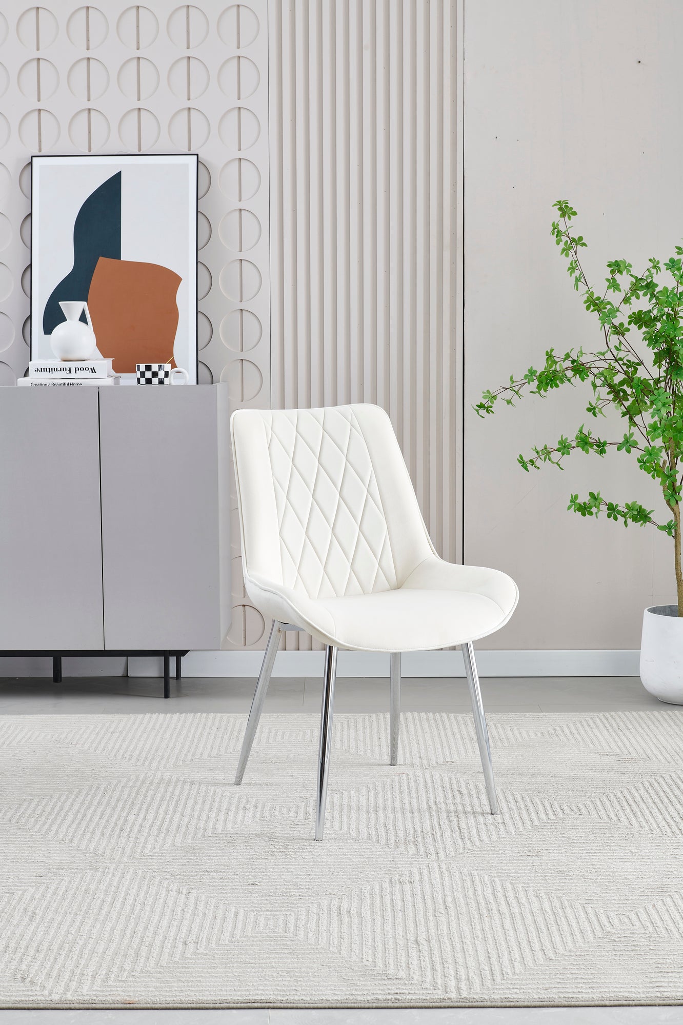 Mortiz Cream Velvet Dining Chair - ASR Interiors