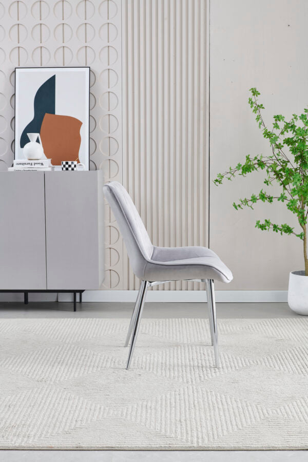 Mortiz Grey Velvet Dining Chair - ASR Interiors