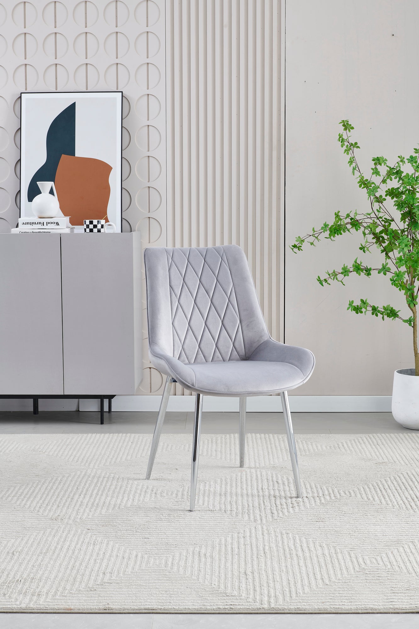 Mortiz Grey Velvet Dining Chair - ASR Interiors