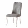 Roxby Grey and Chrome Dining Chair - ASR Interiors