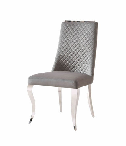 Roxby Grey and Chrome Dining Chair - ASR Interiors