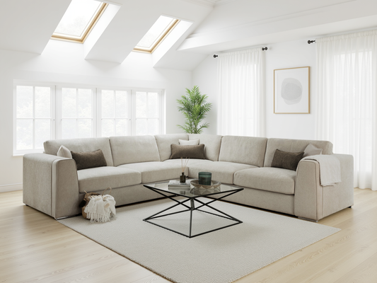 Naples Sofa Beige Large Corner