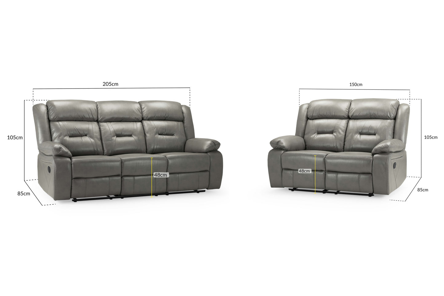 Novie Recliner Sofa Grey 3+2 Set