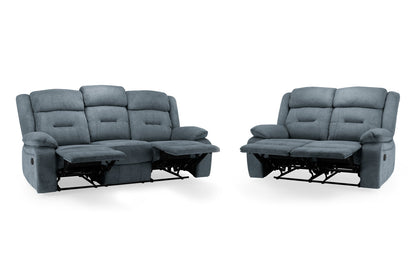 Novie Recliner Sofa Grey Fabric 3+2 Set