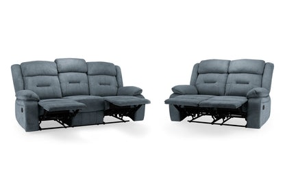 Novie Recliner Sofa Grey Fabric 3+2 Set