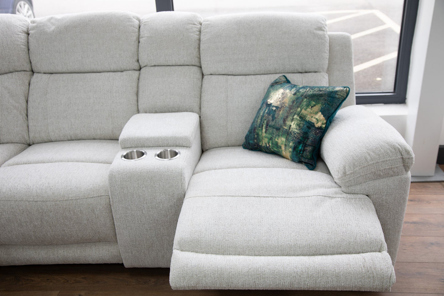 Owen Electric Recliner Sofa Beige Large Corner