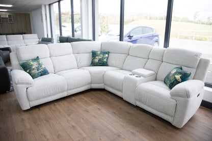 Owen Electric Recliner Sofa Beige Large Corner