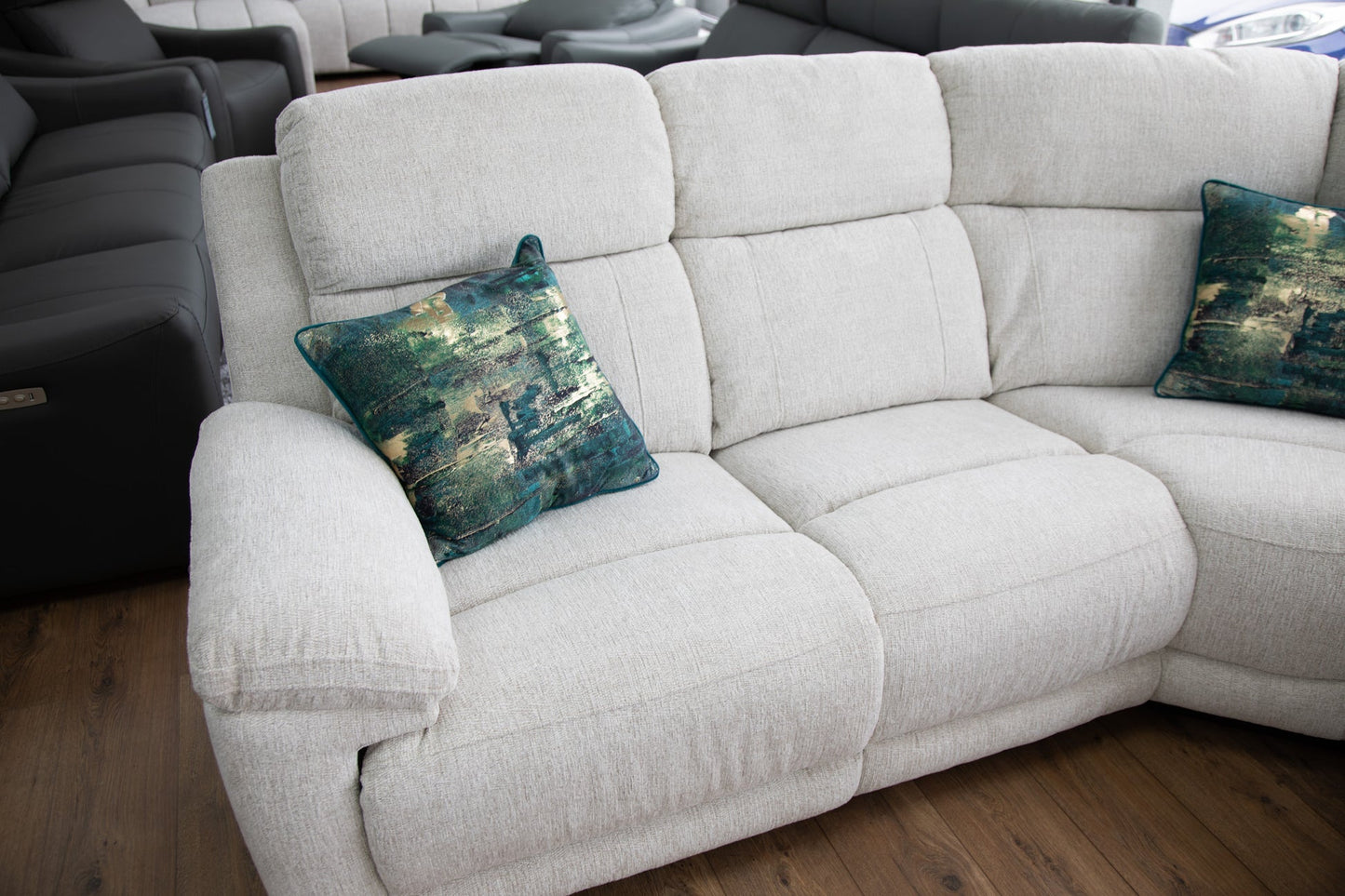 Owen Electric Recliner Sofa Beige Large Corner