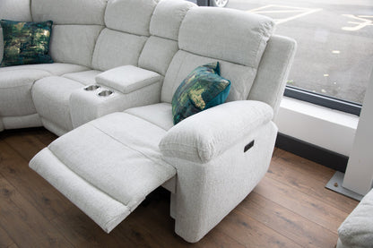 Owen Electric Recliner Sofa Beige Large Corner