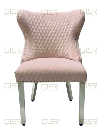 Valentino Pink Dining Velvet Chair - ASR Interiors