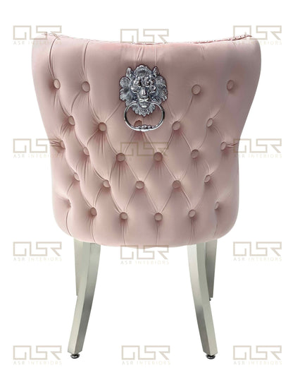 Valentino Pink Dining Velvet Chair - ASR Interiors