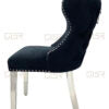 Valentino Black Velvet Dining Chair - ASR Interiors