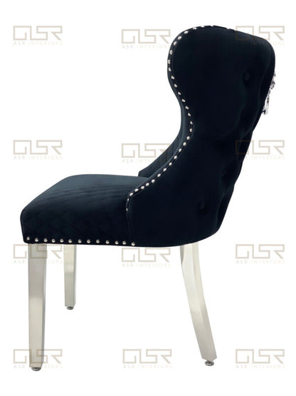 Valentino Black Velvet Dining Chair - ASR Interiors