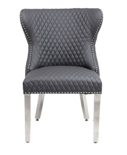 Valentino Hudson Grey PU Dining Chair - ASR Interiors