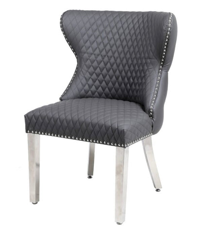 Valentino Hudson Grey PU Dining Chair - ASR Interiors