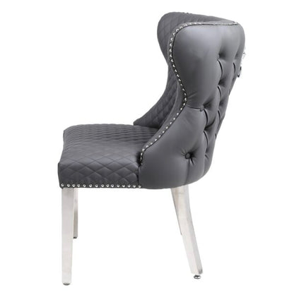 Valentino Hudson Grey PU Dining Chair - ASR Interiors